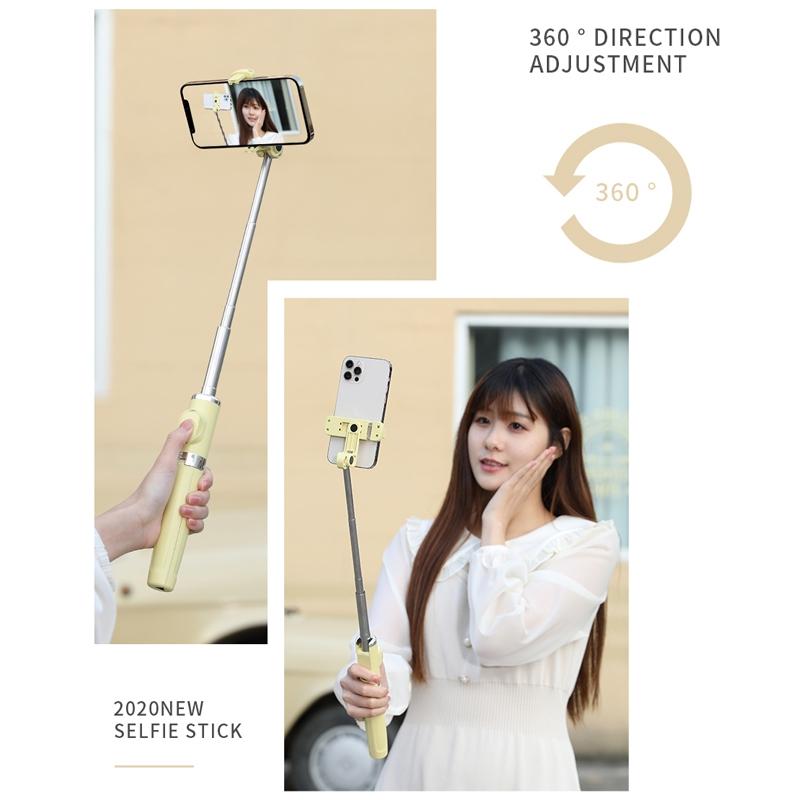 Wireless Selfie Stick with Remote Tripod - Compact Design - Black