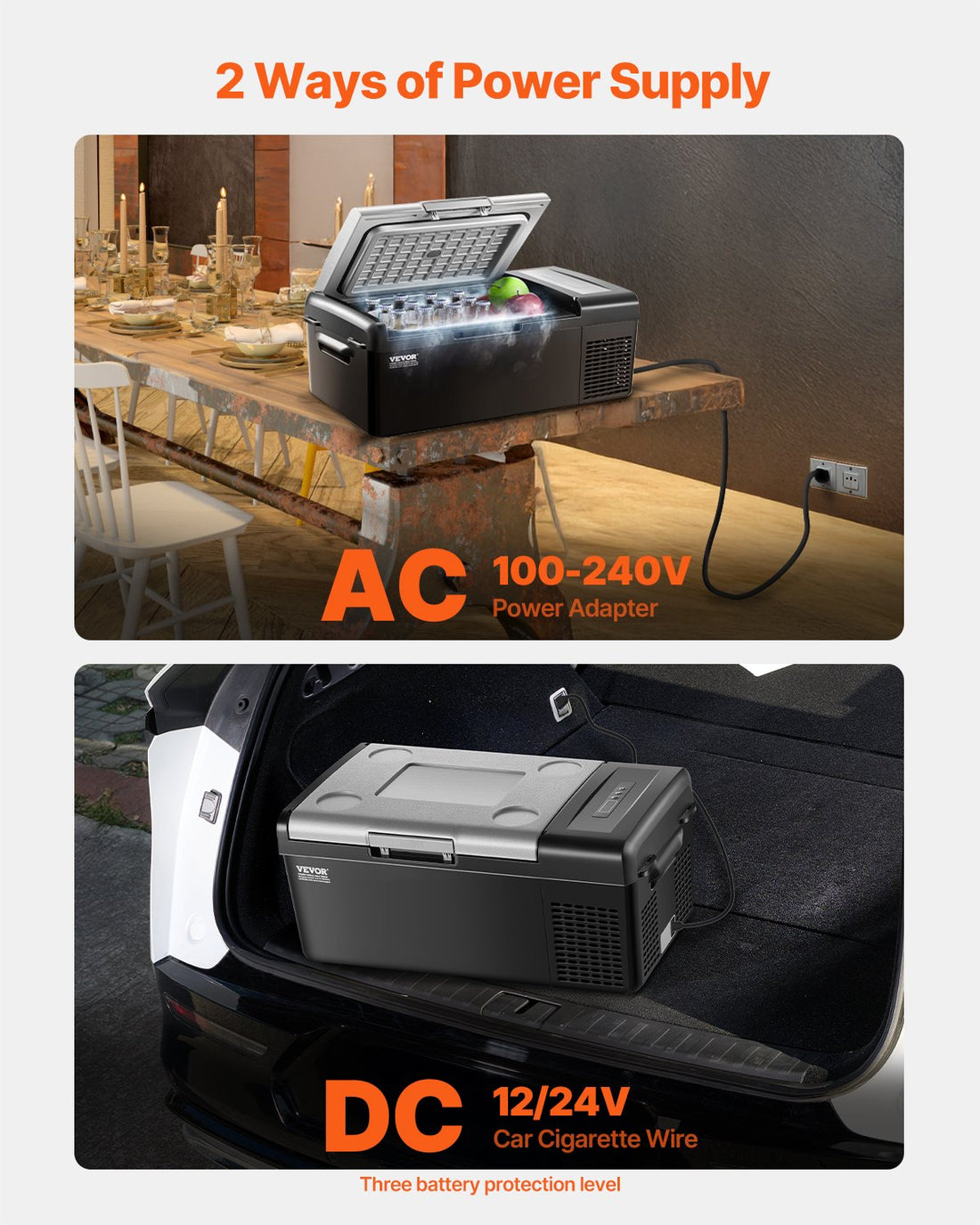 VEVOR Portable Car Refrigerator Freezer Compressor 15L Single Zone for Car Home