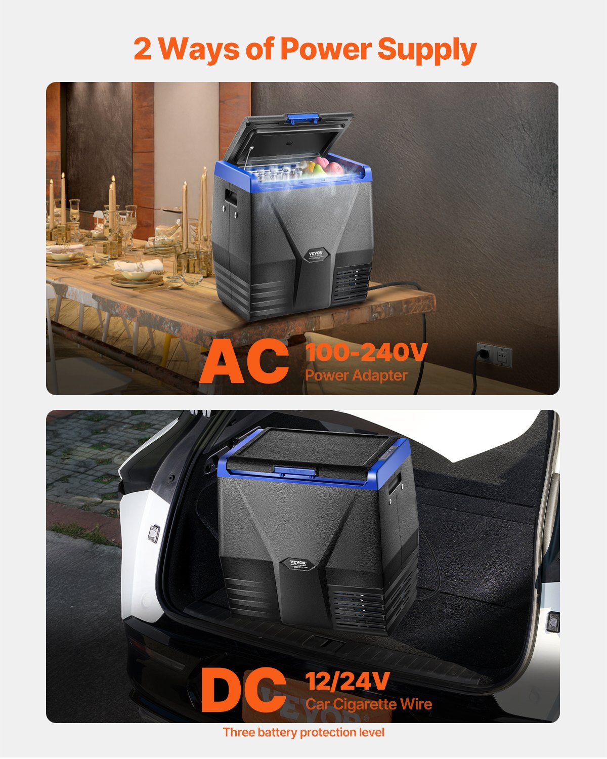 VEVOR Portable Car Refrigerator Freezer Compressor 35L Single Zone for Car Home