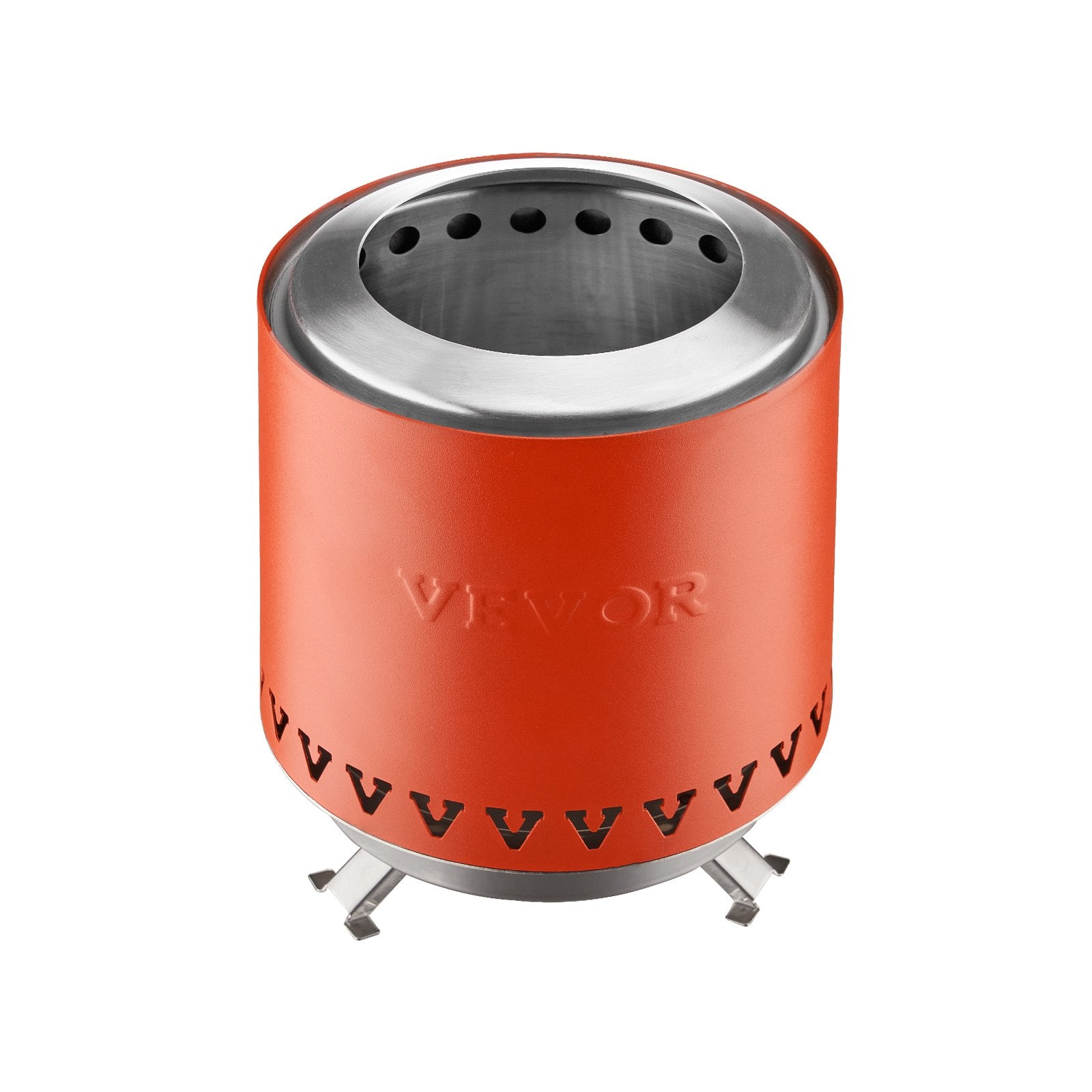 VEVOR Tabletop Fire Pit 6 inch Stainless Steel Fireplace Indoor Outdoor Red