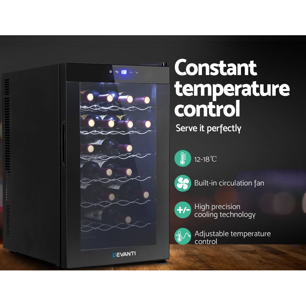 Devanti Wine Fridge Cooler 28 Bottles