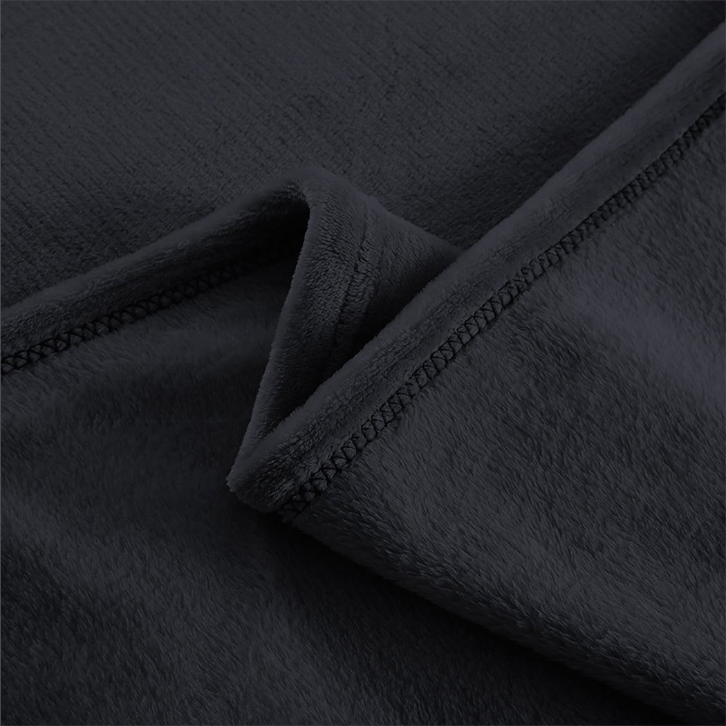 Waylon Throw Ultra-Soft Blanket 320gsm 220x240cm Warm - Dark Grey